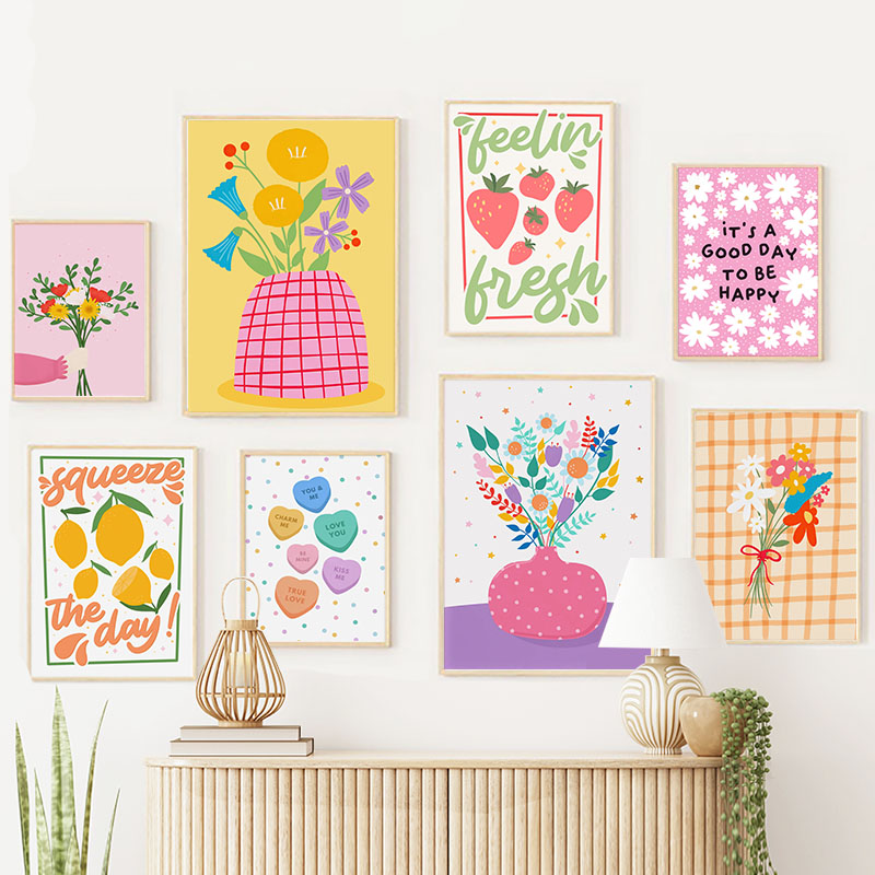 Florist Supply Vases - Boho Wazon Kwiaty Liść Cytryna Owoc