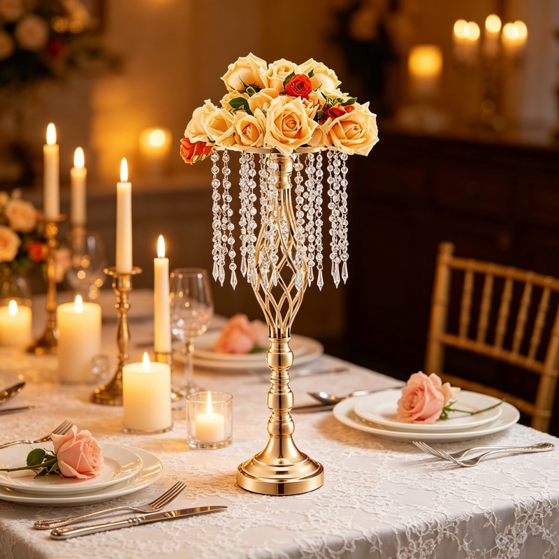 Elegancki, wysoki, złoty krysz – Florist Supply Vases recenzja i cena